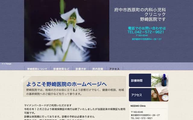 Nozaki Clinic - 4-28-27 Nishihara-cho, Fuchu, Tokyo