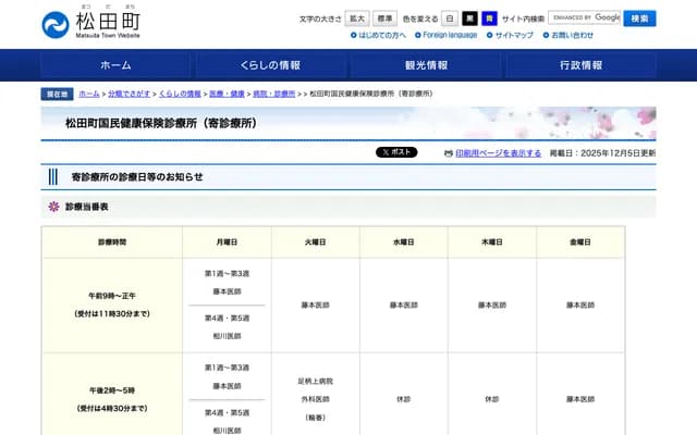Matsuda Town National Health Insurance Clinic