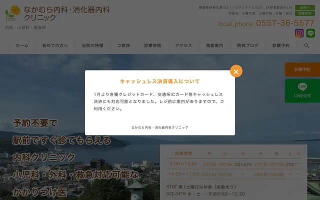 Nakamura Internal Medicine & Gastroenterology Clinic - 3-11-2 Yukawa, Ito, Shizuoka