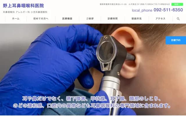 野上耳鼻喉科诊所 - 福冈县福冈市南区长住