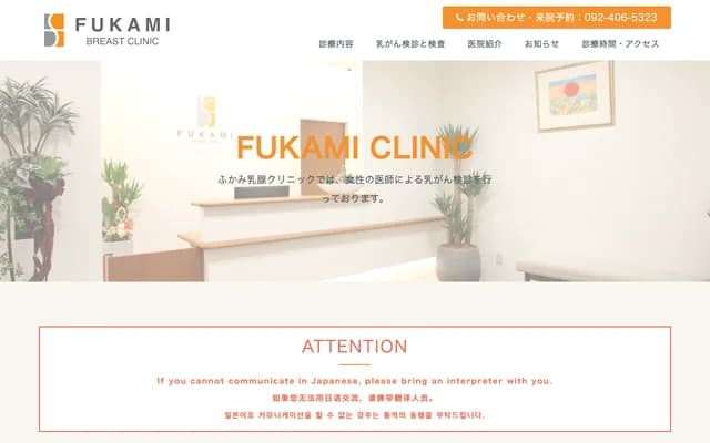Fukami Breast Clinic - Yachiyo Building, 2-6-12 Watanabedori, Chuo-ku, Fukuoka, Fukuoka