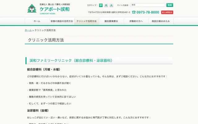 Keiwa Family Clinic - 910-1 Takinoshiri, Machida, Kokonoe-machi, Kusu-gun, Oita