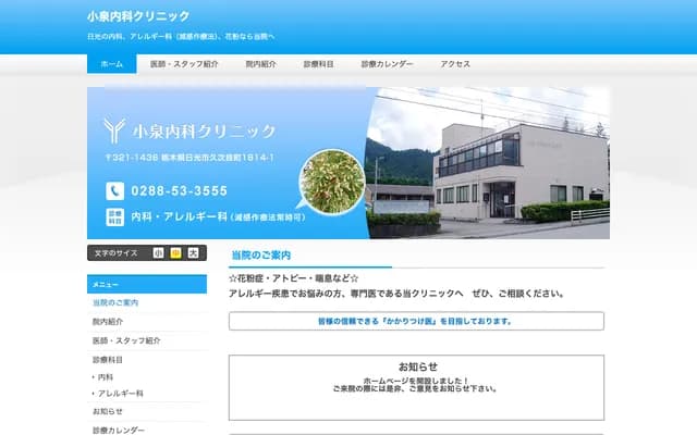 Koizumi Internal Medicine Clinic - 1814-1 Kujuraimachi, Nikko, Tochigi